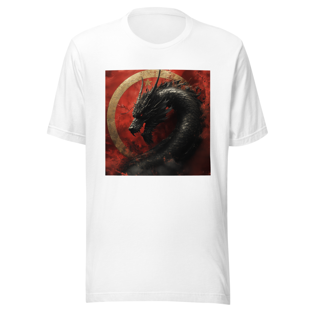 Black Dragon Gold Tee - Black t-shirt with gold dragon print